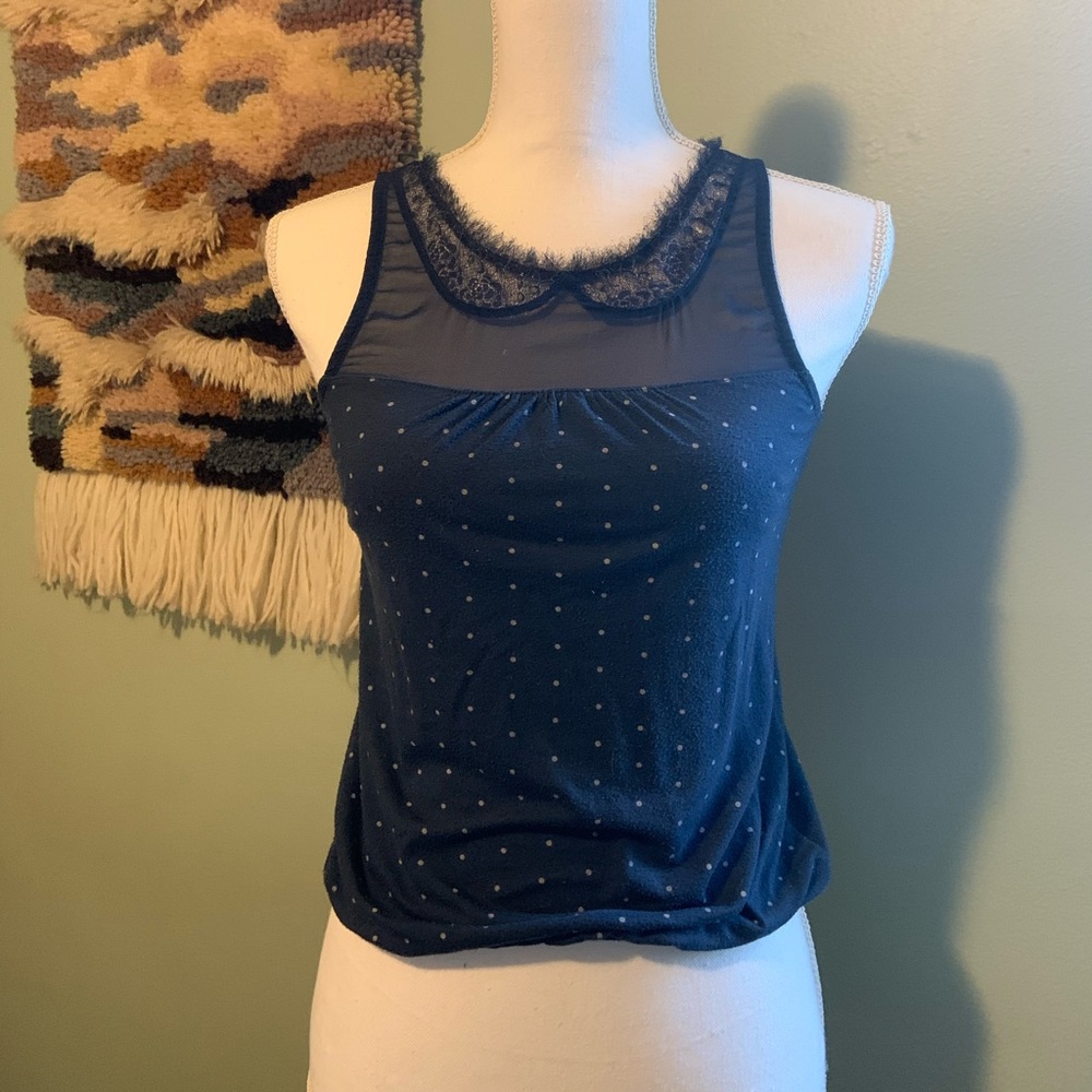 AE peter pan collar tank + ribbed under tank XS